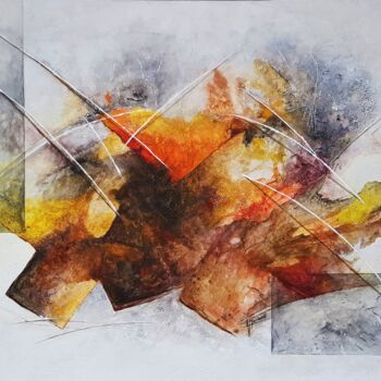 Malerei mit dem Titel "soleil" von Mariame Larour, Original-Kunstwerk, Acryl