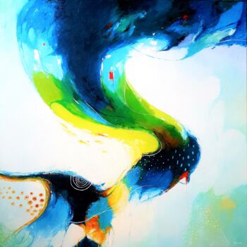 Картина под названием "émotion" - Mariame Larour, Подлинное произведение искусства, Акрил Установлен на Деревянная рама для…