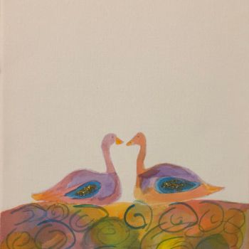 Schilderij getiteld "colour lovers be li…" door Maria Meli, Origineel Kunstwerk, Acryl