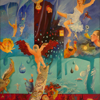 Schilderij getiteld "Himmelsstürmer" door Marian Czura, Origineel Kunstwerk, Olie