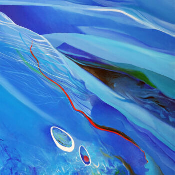 Картина под названием "BLUE RHAPSODY 1" - Marian Czura, Подлинное произведение искусства, Масло