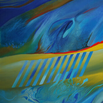 Peinture intitulée "BLUE RHAPSODY 10" par Marian Czura, Œuvre d'art originale, Huile