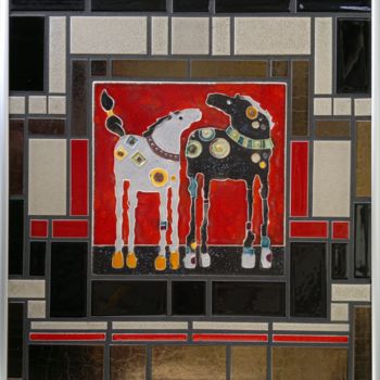 Scultura intitolato "mosaic ceramic" da Marian Jesien, Opera d'arte originale, Ceramica