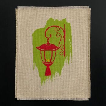 Textile Art titled "Spring Lantern" by Mariana Ivanova, Original Artwork, Embroidery