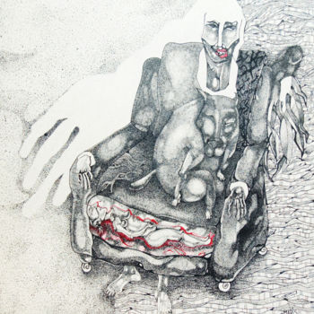 Rysunek zatytułowany „Disability” autorstwa Mariana Stefanet, Oryginalna praca, Atrament