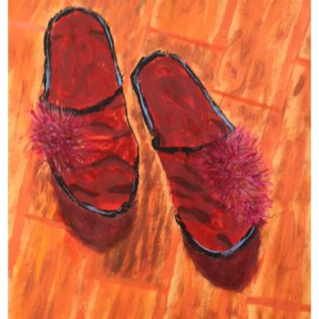 Painting titled "Mary's slippers" by Marian Busoi, Original Artwork, Acrylic