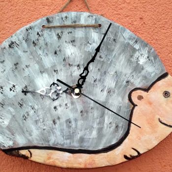 Artesanía titulada "Pendule hérisson" por Marian Cobos, Obra de arte original, Relojes