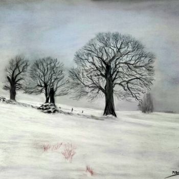 Pintura titulada "En pleine neige" por Marian Cobos, Obra de arte original, Pastel