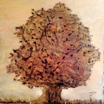 Painting titled "Arbre imaginaire" by Marian Cobos, Original Artwork, Acrylic