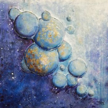 Peinture intitulée "Fantaisie Planétaire" par Marian Cobos, Œuvre d'art originale, Acrylique