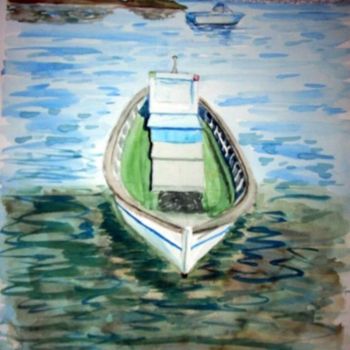 Painting titled "Barque" by Marian Cobos, Original Artwork