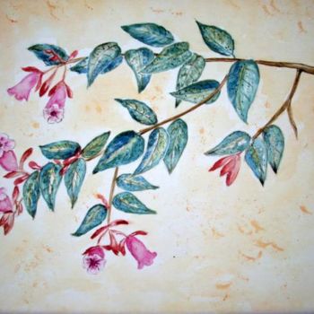 Pittura intitolato "Branche fleurie" da Marian Cobos, Opera d'arte originale