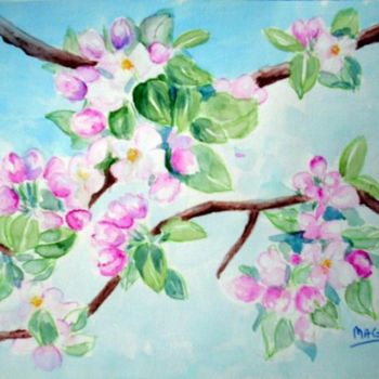 Peinture intitulée "Pommier fleuri" par Marian Cobos, Œuvre d'art originale