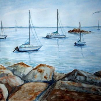 Peinture intitulée "Baie de Quiberon" par Marian Cobos, Œuvre d'art originale