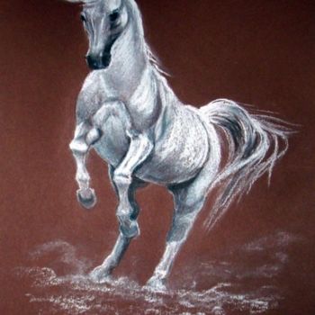 Painting titled "Cheval debout" by Marian Cobos, Original Artwork