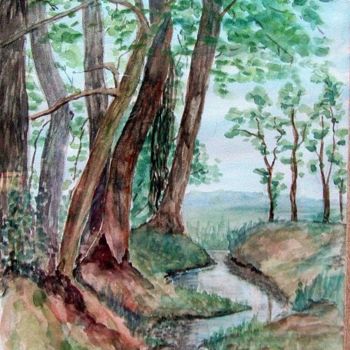 Peinture intitulée "Le petit ruisseau" par Marian Cobos, Œuvre d'art originale