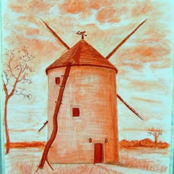 Schilderij getiteld "Le Moulin Blot" door Marian Cobos, Origineel Kunstwerk