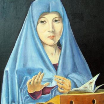 Painting titled "Copie de L'Annuncia…" by Marian Cobos, Original Artwork, Oil