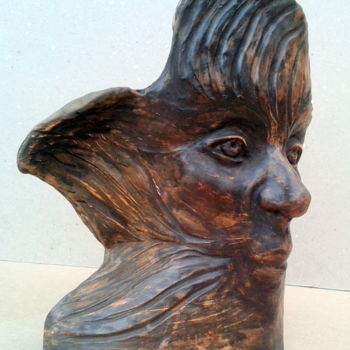 Sculpture intitulée "Masque" par Marian Cobos, Œuvre d'art originale, Terre cuite