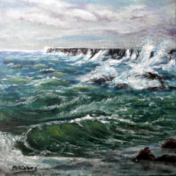 Painting titled "La Mer" by Marian Cobos, Original Artwork, Acrylic