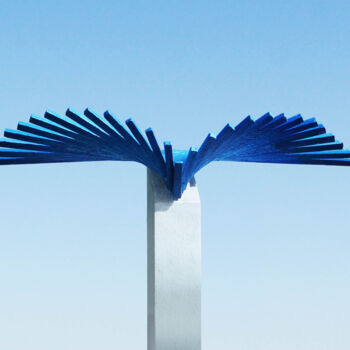 Scultura intitolato "guil-ailes.jpg" da Mariangeles Guil, Opera d'arte originale, Metalli