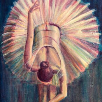 「Ballet dancer」というタイトルの絵画 Mariann Fodor-Kosztolányiによって, オリジナルのアートワーク, アクリル