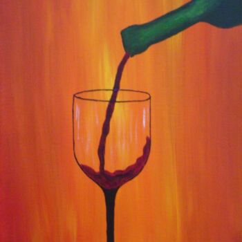 Peinture intitulée "Red Wine" par Marianna Chiodo, Œuvre d'art originale