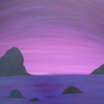 Schilderij getiteld "Purple Calmness" door Marianna Chiodo, Origineel Kunstwerk
