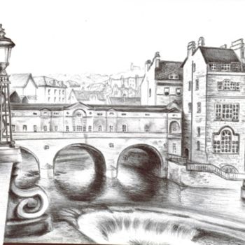 Disegno intitolato "Bath, UK" da Marianna Farano, Opera d'arte originale, Altro