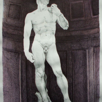 Disegno intitolato "David di Michelange…" da Marianna Farano, Opera d'arte originale