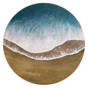 Painting titled "Golden sand beach,…" by Marianna Skartsari, Original Artwork, Acrylic