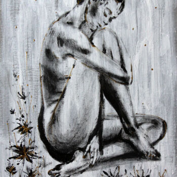 Pintura titulada "NUDE.4 - IN THE GAR…" por Marianna Yakovleva, Obra de arte original, Acrílico Montado en Cartulina