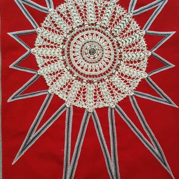 Art textile intitulée "steel-star-115-x-74…" par Marianne Camus, Œuvre d'art originale