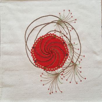 Textile Art με τίτλο "soon-christmas-49-x…" από Marianne Camus, Αυθεντικά έργα τέχνης