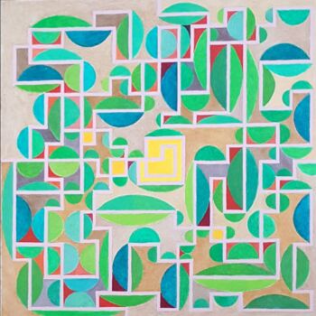 Malerei mit dem Titel "Labyrinthe jardin f…" von Marianne Camus, Original-Kunstwerk, Öl