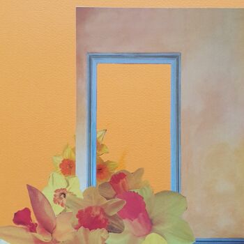 Colagens intitulada "orange 1" por Marianne Camus, Obras de arte originais, Colagens