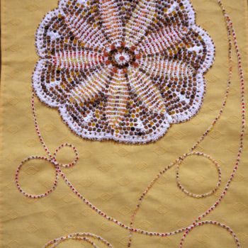 Textile Art titled "autumn-mandala.jpg" by Marianne Camus, Original Artwork