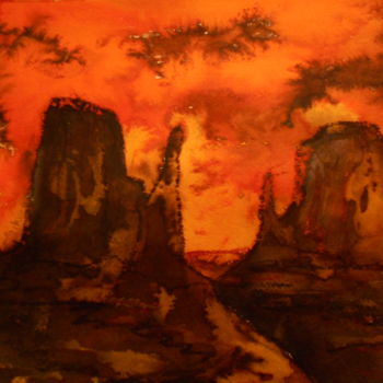 Peinture intitulée "Arizona" par Marianne Dufour, Œuvre d'art originale, Aquarelle