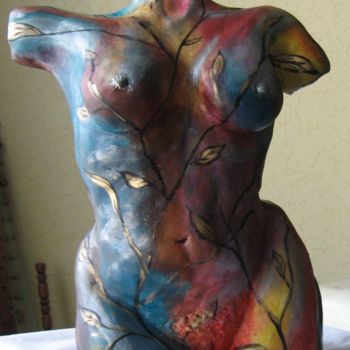 Escultura titulada "FEMME FLEUR" por Marianne Mas, Obra de arte original, Cerámica