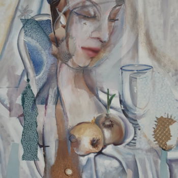 Peinture intitulée "LA PAPESSE" par Marianne Merle, Œuvre d'art originale, Collages