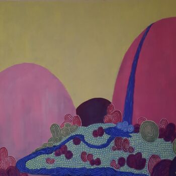 Картина под названием "Hiding place" - Marianne Monto, Подлинное произведение искусства, Масло Установлен на Деревянная рама…