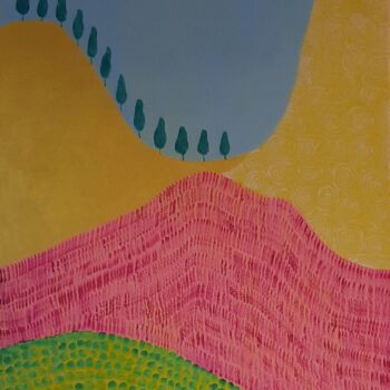 Pittura intitolato "Running up that hill" da Marianne Monto, Opera d'arte originale, Acrilico Montato su Telaio per barella…