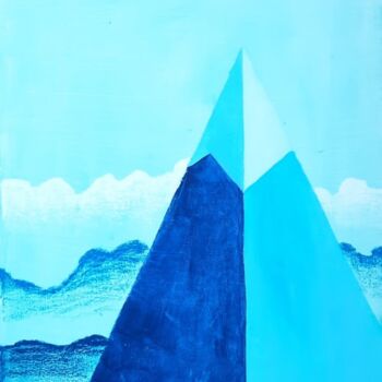 Картина под названием "I'll climb a mounta…" - Marianne Monto, Подлинное произведение искусства, Акрил Установлен на Деревян…