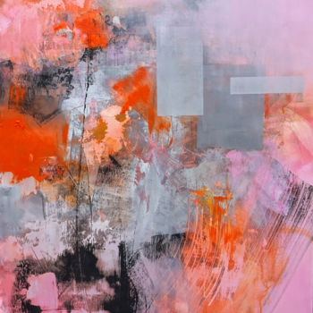 Картина под названием "Pure abstract - Pink" - Marianne Quinzin, Подлинное произведение искусства, Акрил Установлен на Дерев…