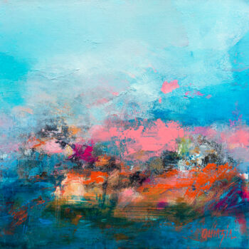 Painting titled "Les beaux après-mid…" by Marianne Quinzin, Original Artwork, Acrylic Mounted on Wood Stretcher frame