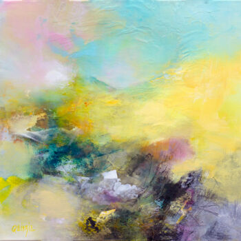 Painting titled "Grand soleil matina…" by Marianne Quinzin, Original Artwork, Acrylic Mounted on Wood Stretcher frame