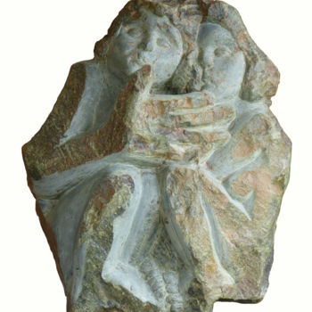 Sculpture titled "Petit nid d'amour" by Marianne Monnoye-Termeer, Original Artwork, Stone