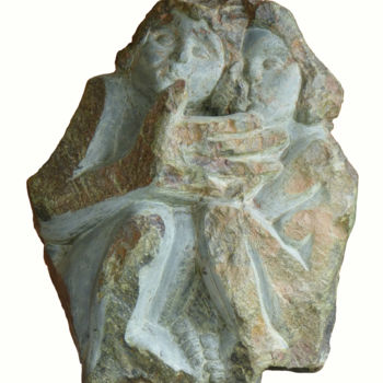 Skulptur mit dem Titel "Petit nid d'amour" von Marianne Monnoye-Termeer, Original-Kunstwerk, Stein