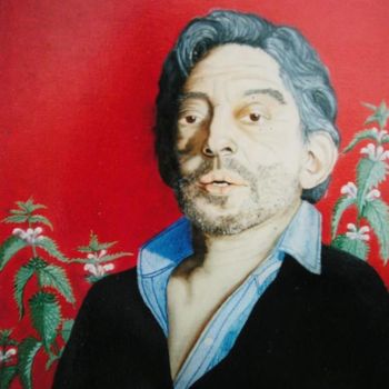 Pintura titulada "" Gainsbourg "" por Marianne Monnoye-Termeer, Obra de arte original, Oleo