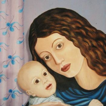 Peinture intitulée "" Maternité "" par Marianne Monnoye-Termeer, Œuvre d'art originale